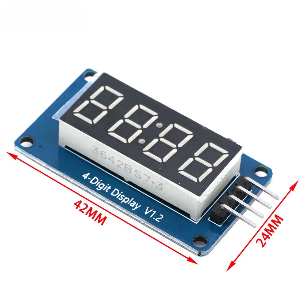 Placa de driver de led tm1637 com tubo digital vermelho de 4 bits de 0,36 polegadas e 7 segmentos, display de relógio e controle serial para eletrônicos diy