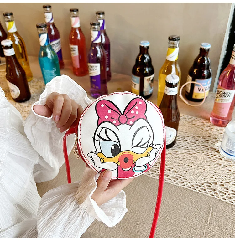 Mickey mouse crianças bolsa de ombro anime pequeno saco redondo dos desenhos animados bolsa de moedas meninas saco do mensageiro crianças brinquedo presente de natal