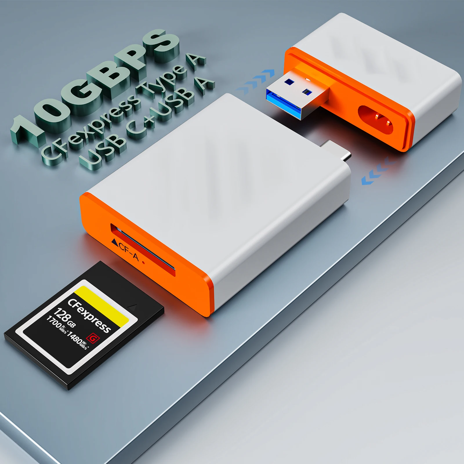 

CFexpress Type A Card Reader with 10Gbps High Speed, 2-in-1 USB-C & USB-A Memory for Phone/Laptop/Tablet/Wins/Mac/Linux