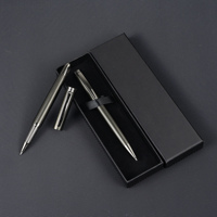 1 Set/2 PCs Pen with Gray Gunmetal Dragon Scale Design - Includes 1 Ballpoint Pen and 1 Rollerball Pen - Business Use-Black Ink