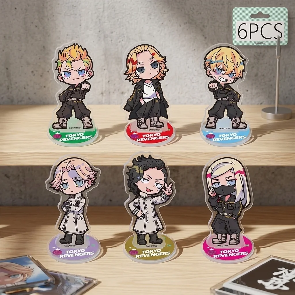 Tokyo Revengers Neon CHIBI 2026 New Ver 10CM Double Sided Acrylic Stand Keychain Anime Stand Hanagaki Takemichi Sano Desk Decor