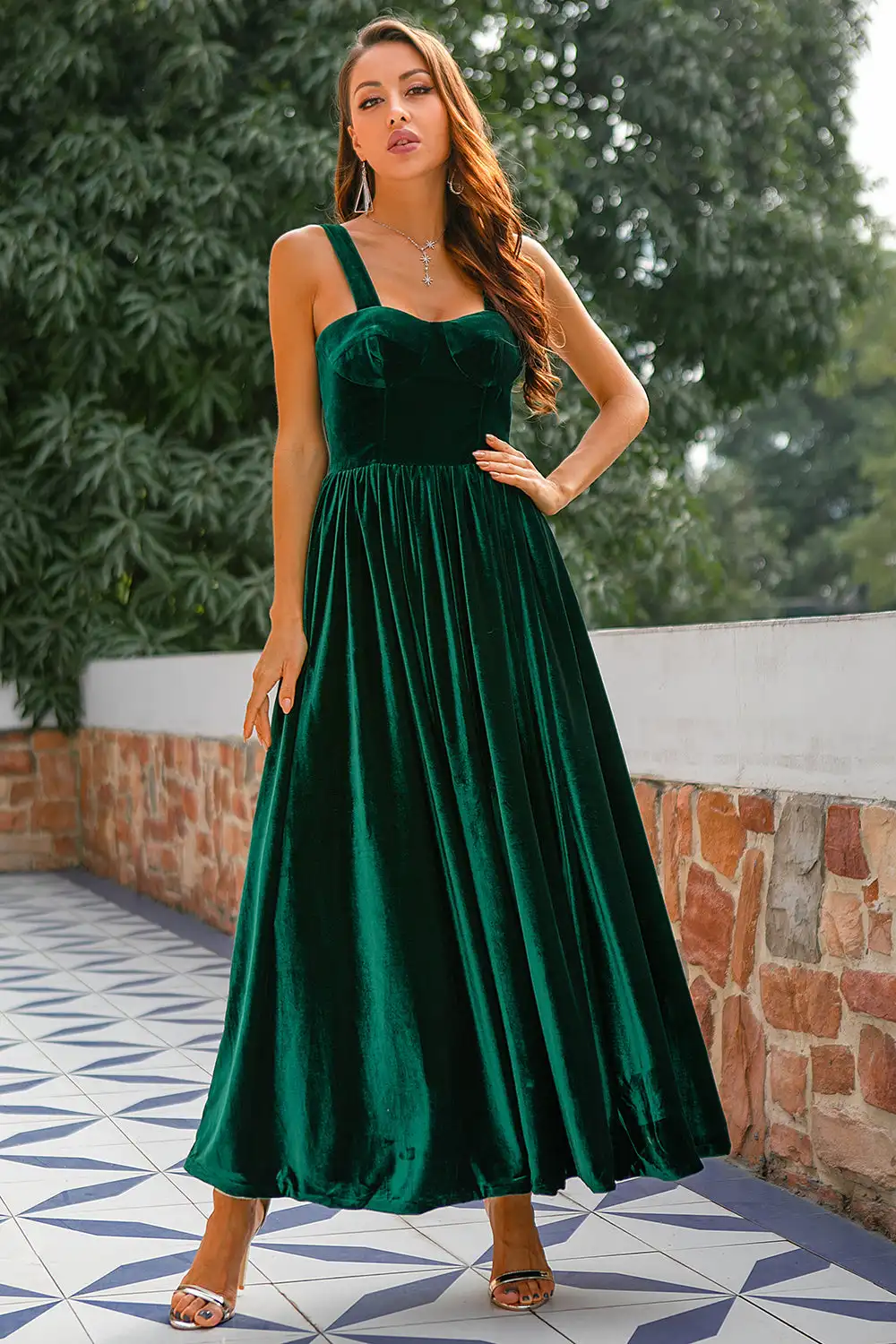 

Dark Green Sweetheart Ankle-Length Velvet Party Prom Dress with Slit Ruched Elegant Evening Dress 2024 Draped robes de soirée