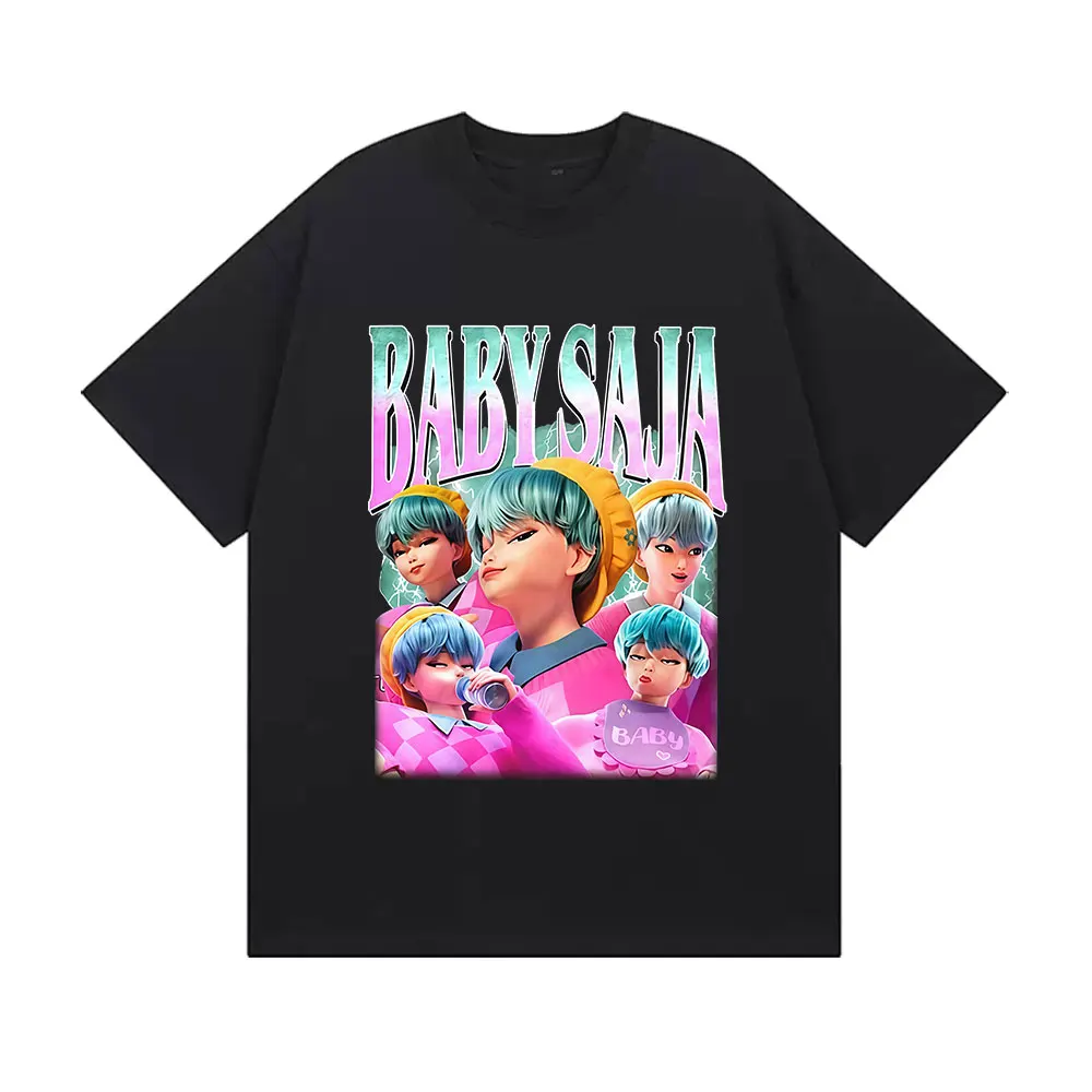 Huntrix Kpop شيطان الصيادين فيلم 2025 الرسومات تي شيرت الرجال النساء جودة عالية موضة المتضخم القطن تي شيرت Harajuku القمم #5