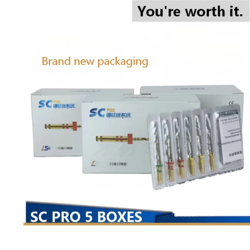 COXO SC-PRO 5 Boxes Heat-Activated NiTi Rotary Root Canal Files, Fatigue-Resistant Endodontic Dental Instruments