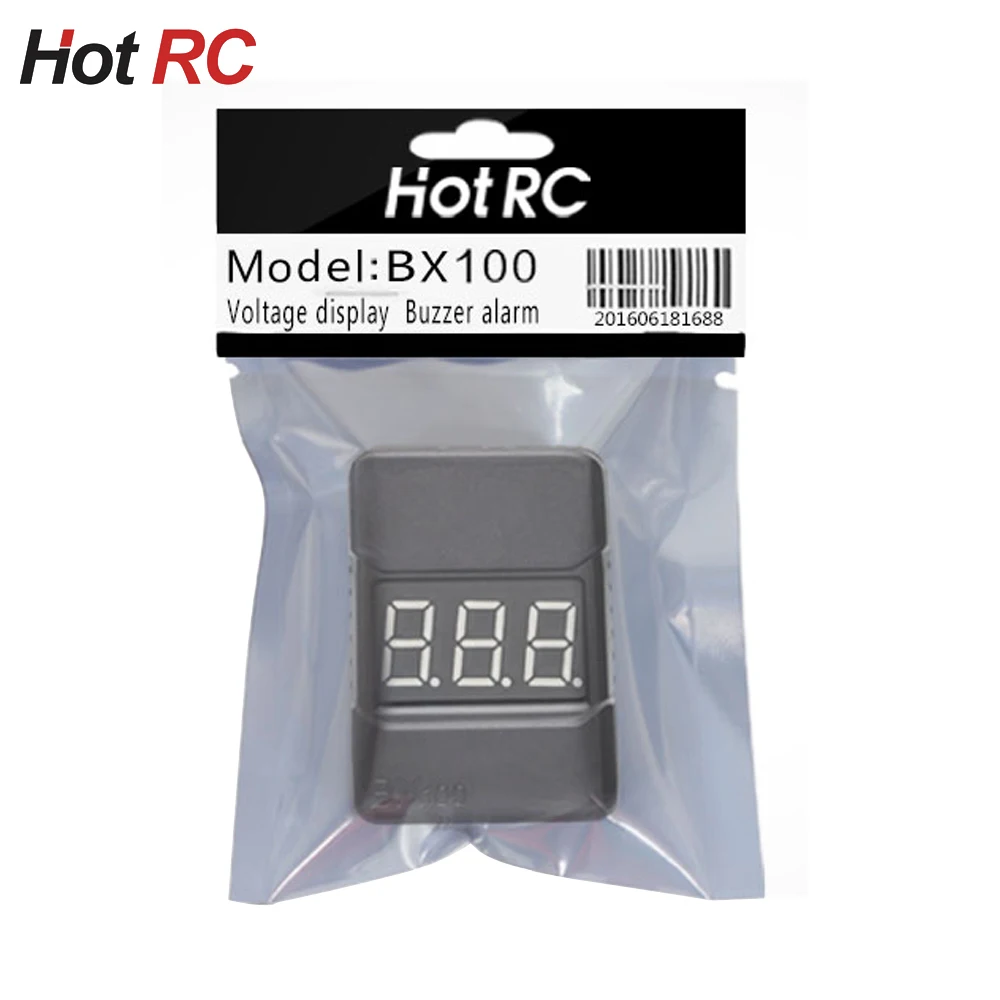 20 piezas Hotrc Hot RC BX-100 BX100 1-8S RC Lipo probador de voltaje de batería/alarma BB de bajo voltaje zumbador comprobador de voltaje para RC Lipo