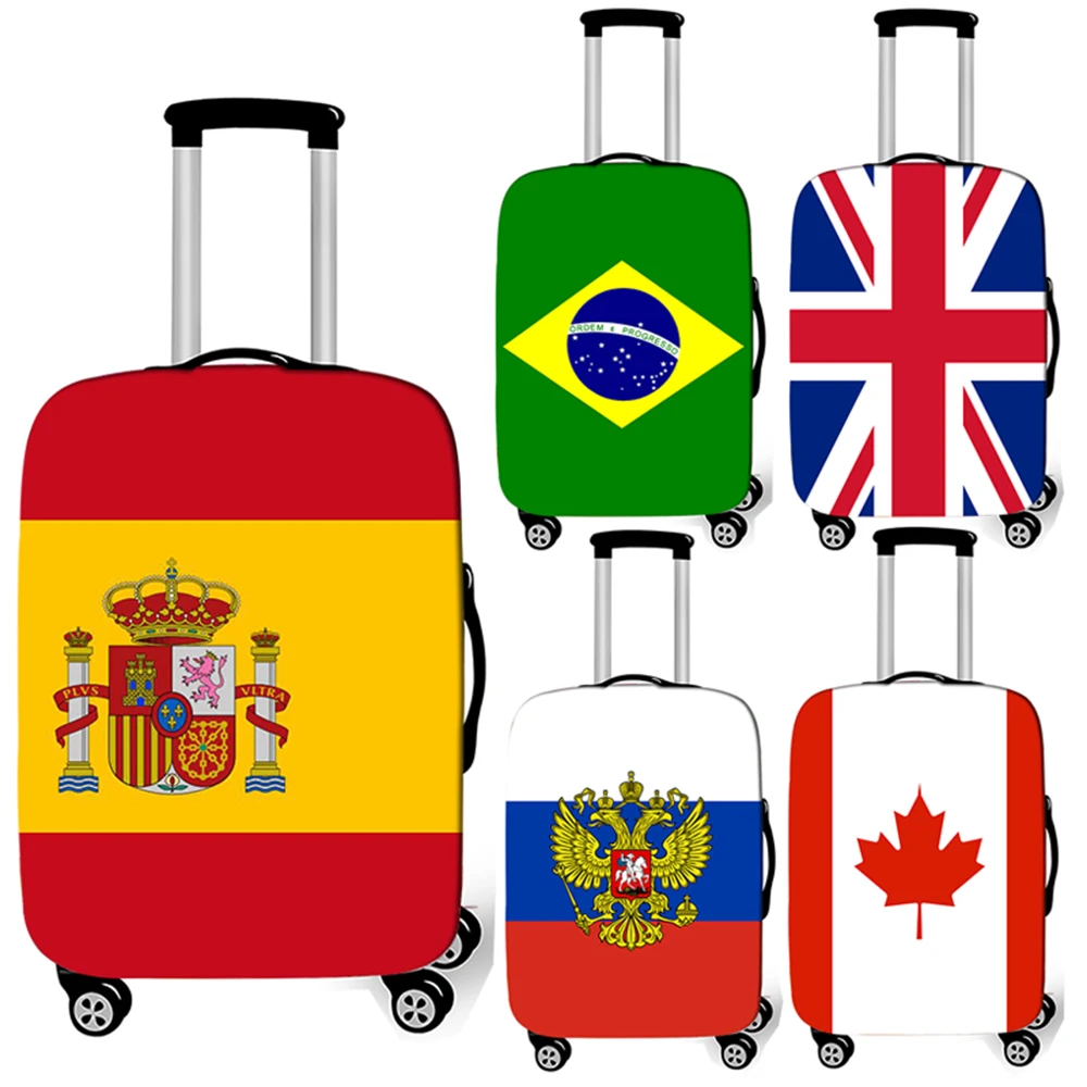 

Saudi Arabia / Spain / France National Flag Print Luggage Cover Travel Accessories Anti-dust Suitcase Protective Elastic Cover