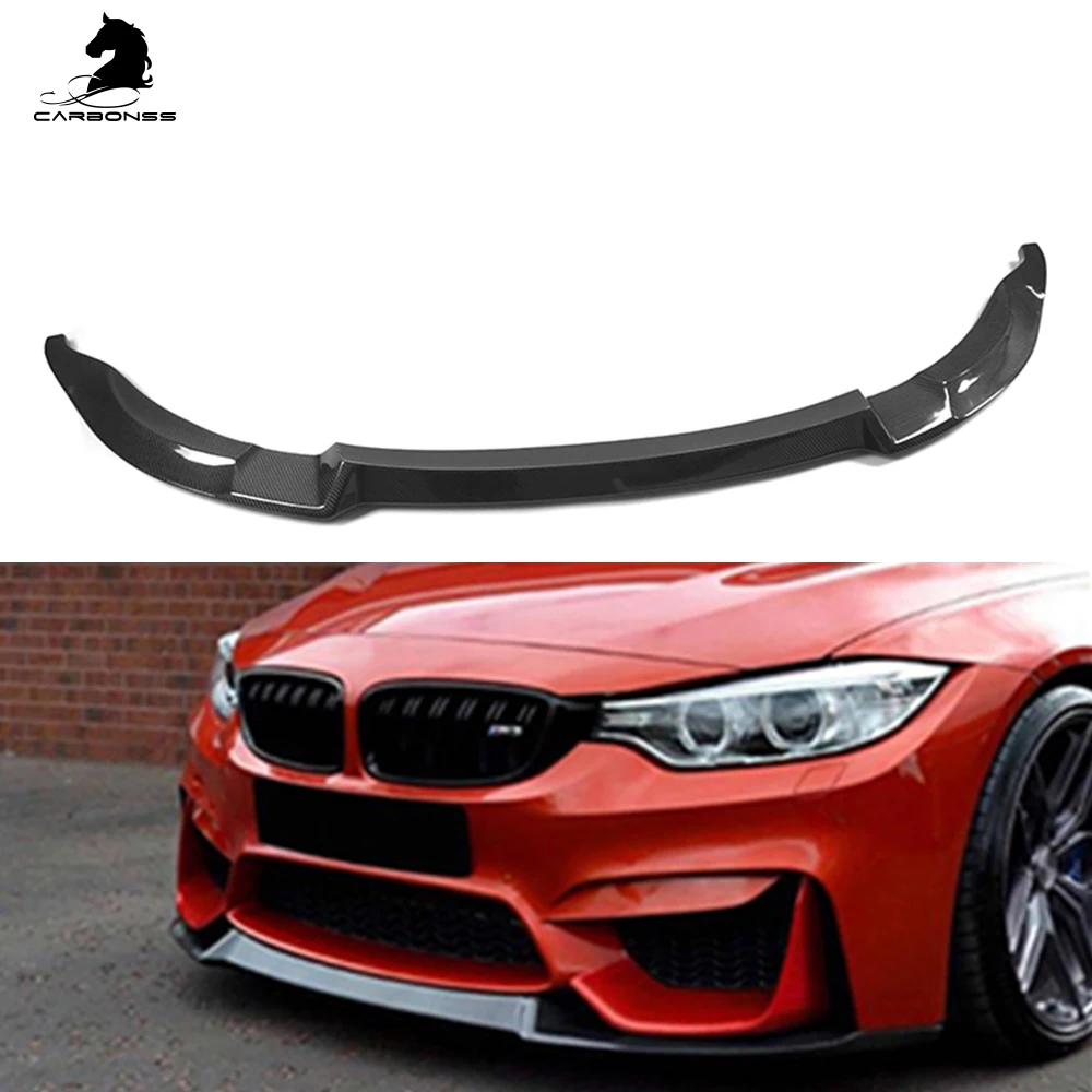 

For BMWs Auto Parts Carbon Fiber Trunk Body Kit Front Bumper Lip Spoiler CS Style F80 F82 F83 M3 M4 2015+