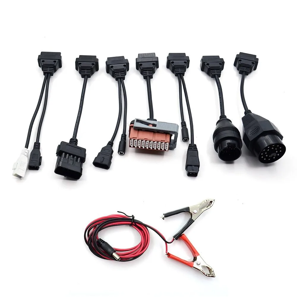 8 in 1 Set of Car & Truck Compatible Cables & Lines for DS150E TCS Latest Version Code Reader for OBD2 Truck Inspections