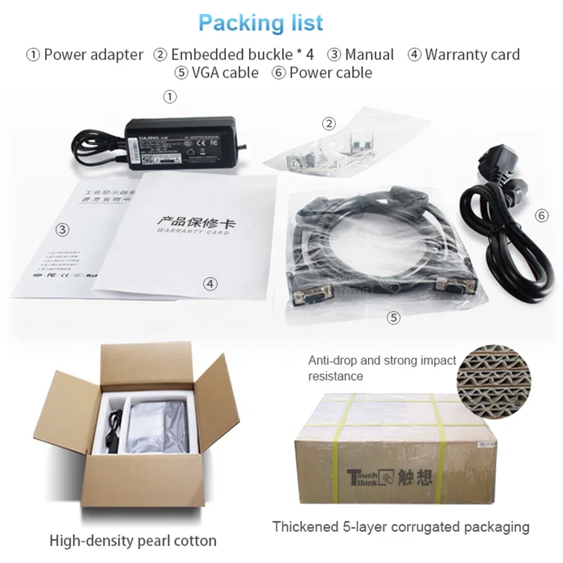 MSIndustrial 10inch Tft Lcd RJ45 Usb Powered Touch Screen Monitor 10.1" Touch Panel 1280*800 IPS Panel Monitor