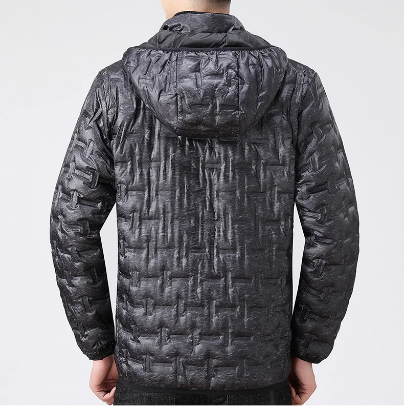 Casual Solid Hooded Duck Down Jacket Men\'s 2023 Autumn Winter Lightweight Warm Short Puffer Coat Oversized L-8XL Top Loose Parka