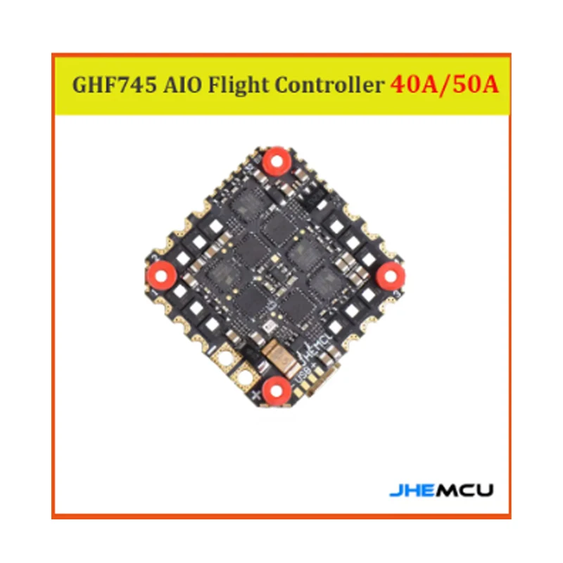 

JHEMCU GHF745AIO MPU6000 F745 Контроллер полета BLHELI32 G071 40A/50A 4in1 ESC 25,5X25,5 мм 3-6S для FPV дронов для фристайла