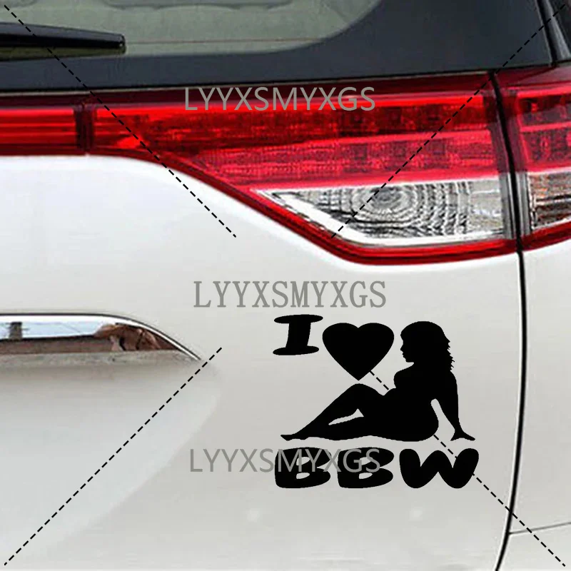 Personality and Creativity I Love BBW Car Stickers Waterproof Sunscreen Vinyl Decal PVC Wholesale Car Decoration