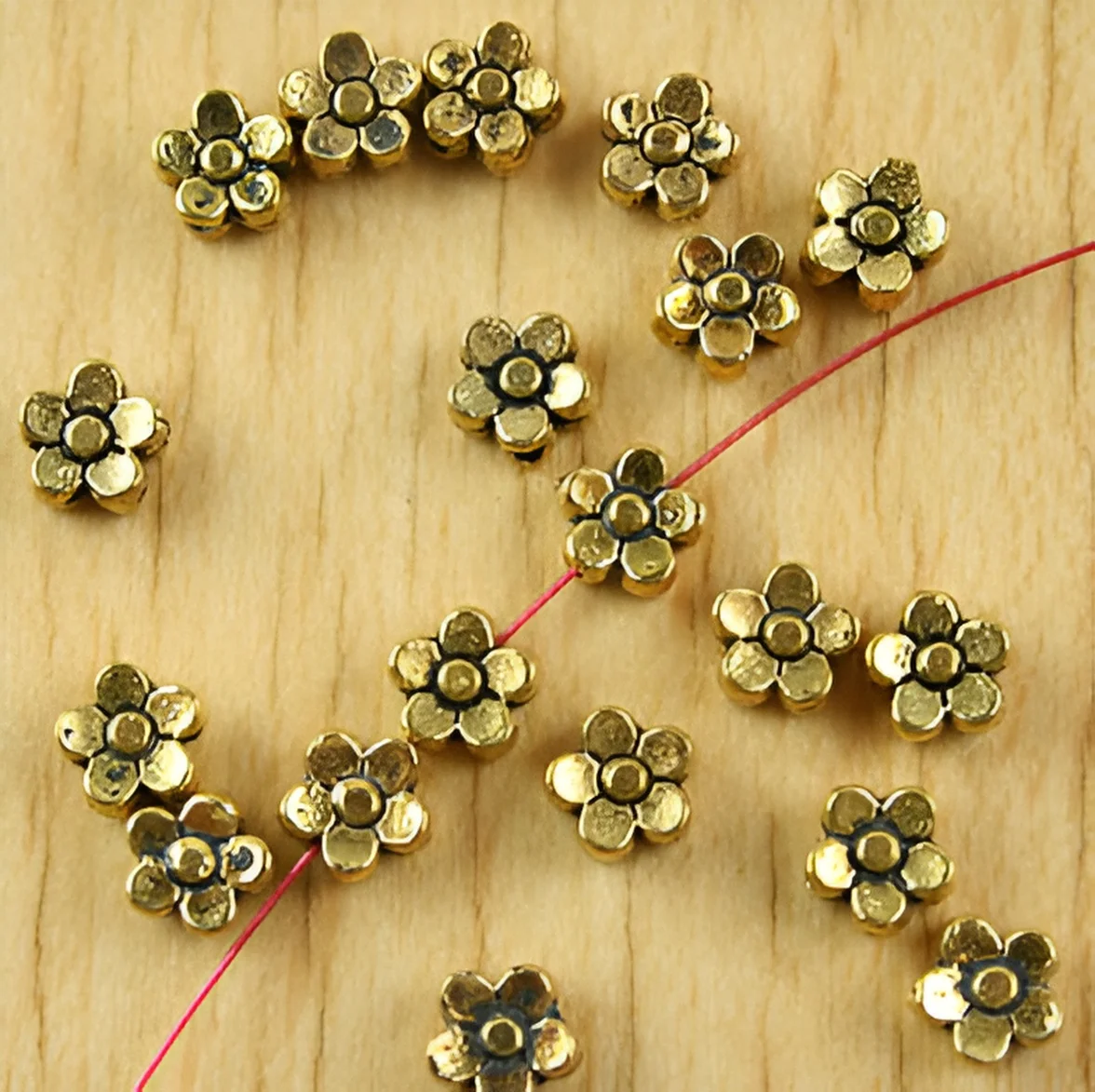 50pcs  5.8mm    Alloy matel antique gold flower spacer beads   HWH1833