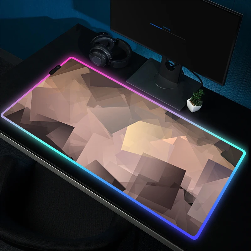 Rgb Gaming Muismat Zwart Wit Muismat Grote Antislip Bureaumat Led Game Rubber Muismat Gamer Hd Print Computertapijt