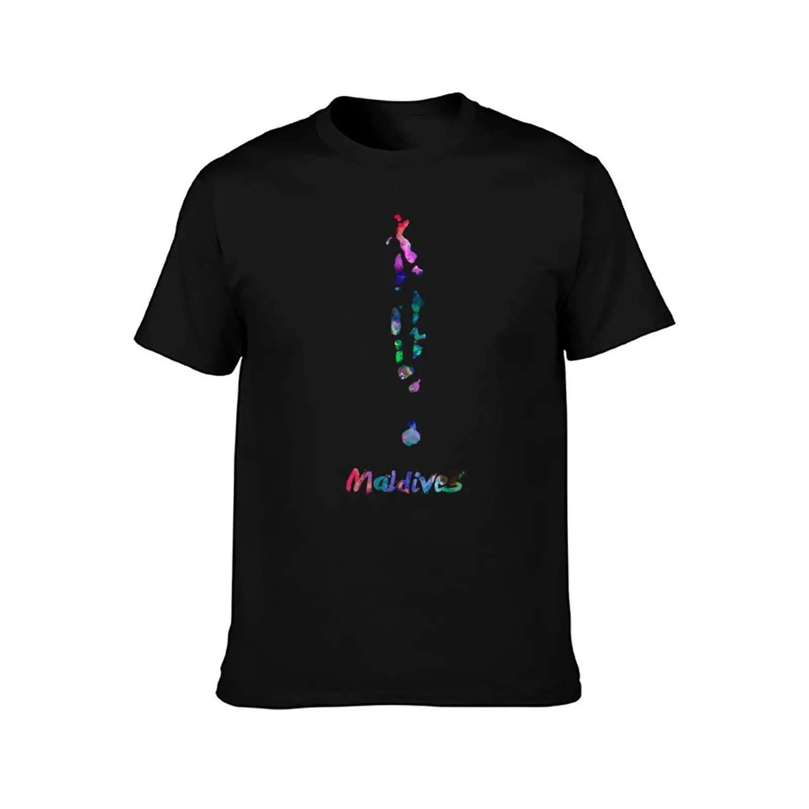 Maldives watercolor map T-Shirt street wear luxury t-shirt boys animal print plain black t shirts men