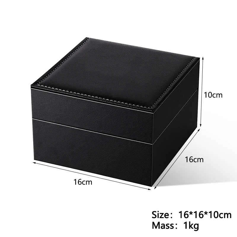 New Customizable Logo Watch Box Skin Feeling PU Leather Creative Box Medium Box Light Luxury Design Packing Display Storage Box