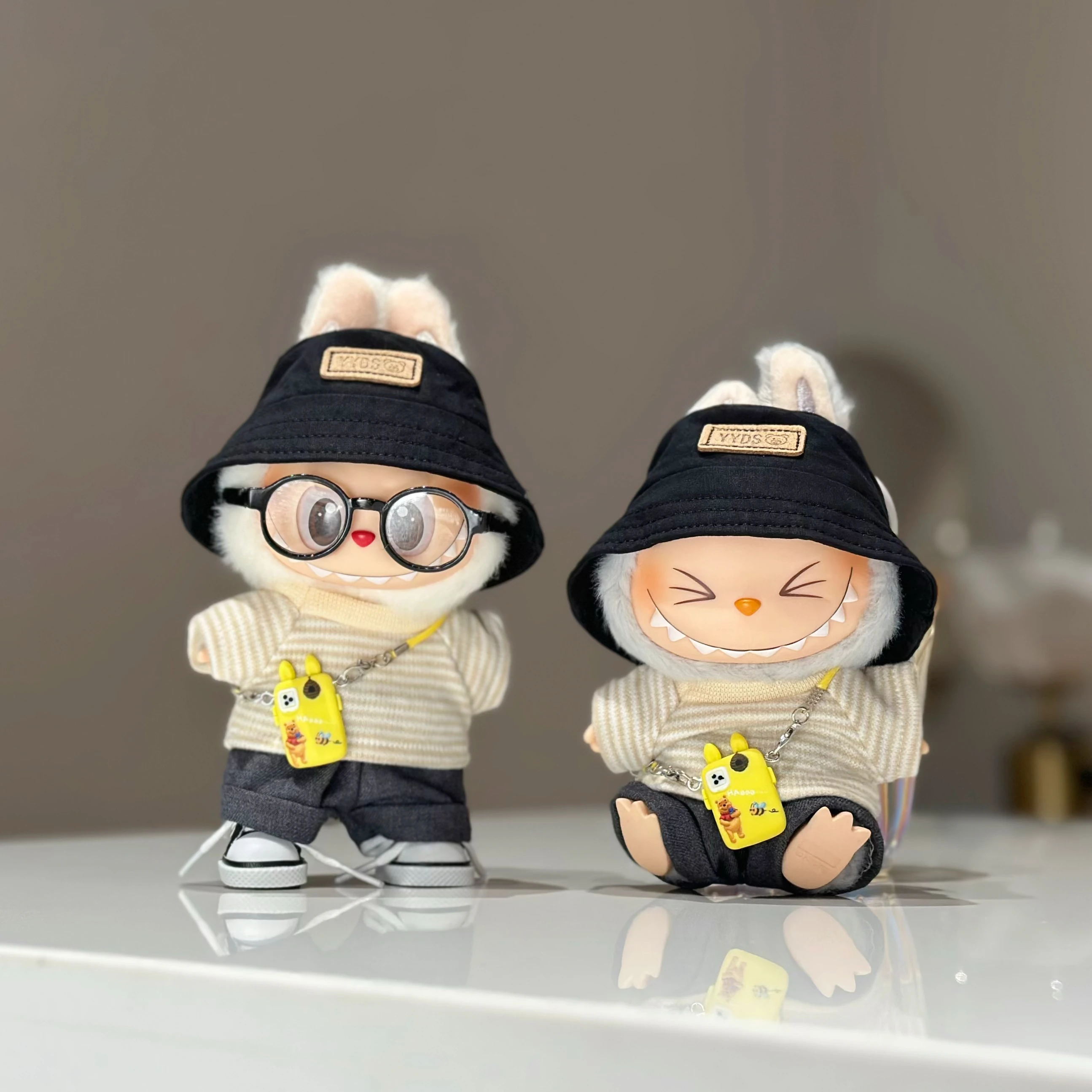 Doll Clothes Only for 17cm Labubu 1st/2nd/3rd Gen Blind Box Hangable Figures Replacement Outfits Costume Set