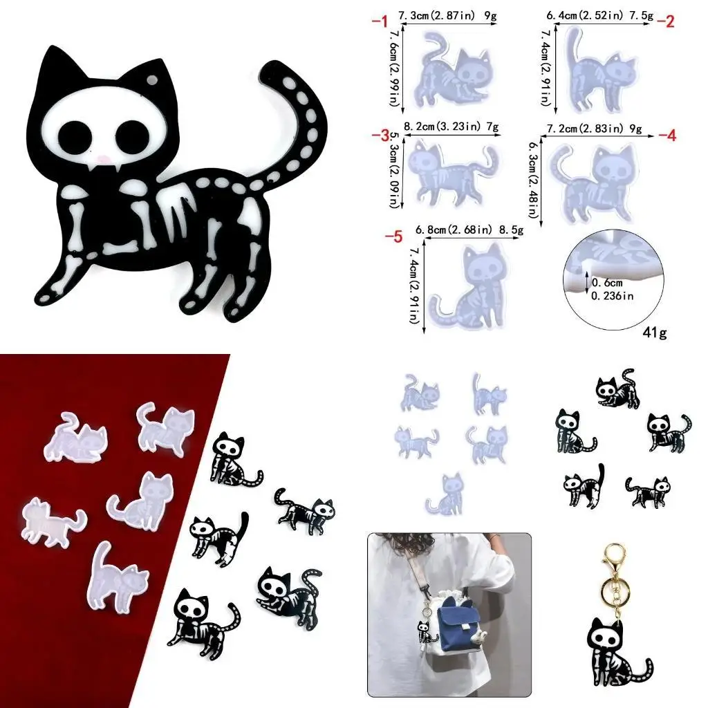 

J78F Silicone Mold for DIY Keychain Necklace Charms Epoxy Resin Jewelry Making