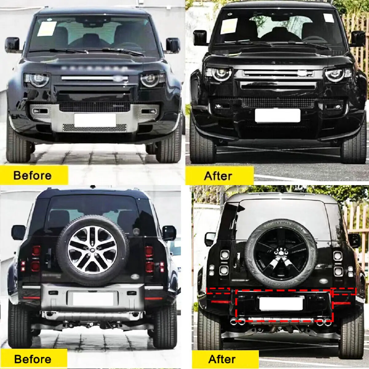 007 Style Front Rear Bumper Body Kits For Land Rover Defender 110/90 2020-2023