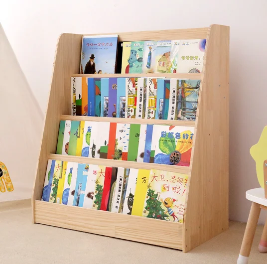 Kids Bookshelf Wooden Bookcase Children Montessori Book Storage Kids Bookcase Furniture