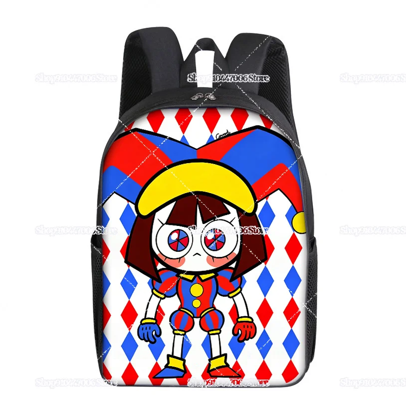 Cartoon Anime The Amazing Circus Print Backpack for Student Bookbag Cute Figure Pomni Jax Shoulders Bag School Back Pack Gifts view 6