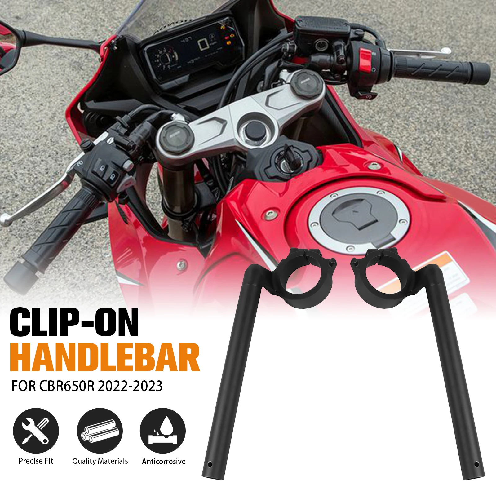 

48mm Fork Tube Clip-On Handlebars CBR650R Clipon Clip Ons Left Right Handle Bars For Honda CBR 650R CBR 650 R 2022 2023