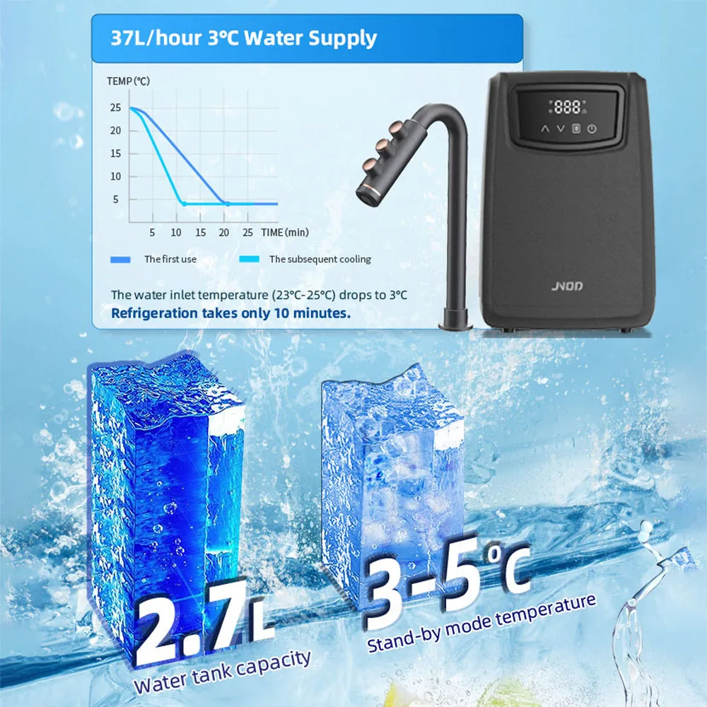 Under Counter Stainless Steel Water Cooler Electric Cooling Water Chiller Instant Hot and Cold Chilled Water Cooler Dispenser