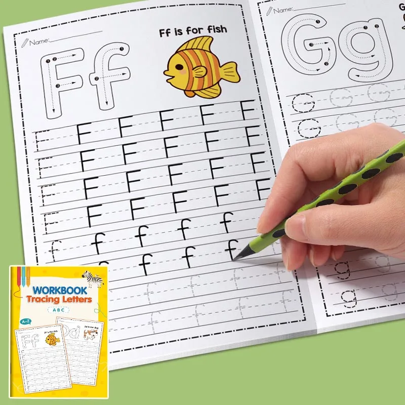 Montessori Children 26 Alphabet Tracing Workbook Calligraphy Learning Books Pen Control  Training Handwriting Copybook for Kids