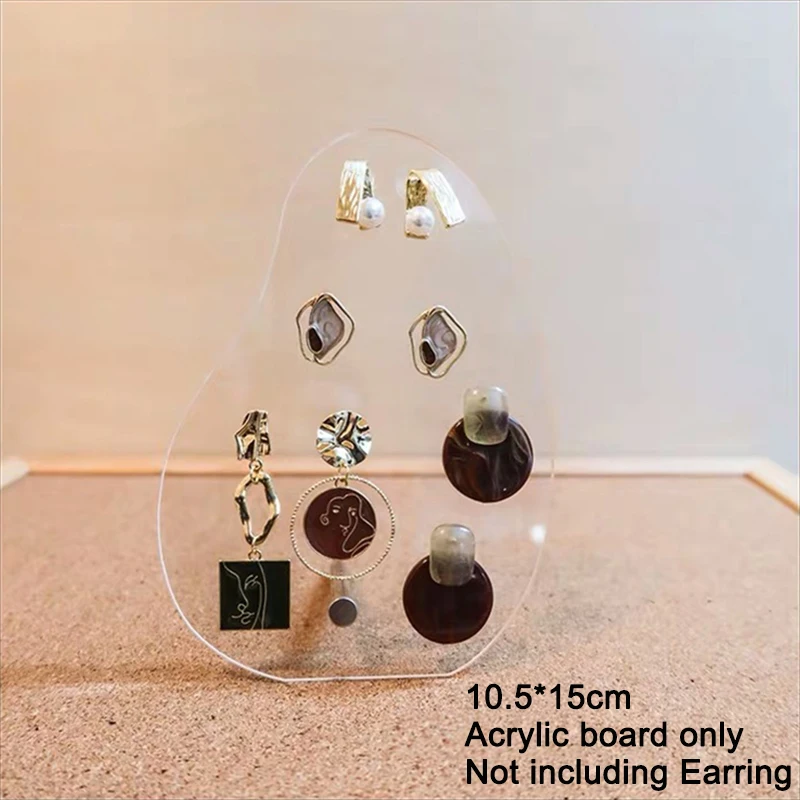 Transparent Plastic Earring Displays Geometry Curve Acrylic Boards Stud Dangle Ear Jewelry Accessories Storage Organizer Holder