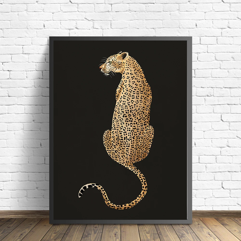 Black Cheetah Posters And Prints classy Animals Decorative Wall Pictures Leopard Canvas Paintings For Living Room Cuadros Decor