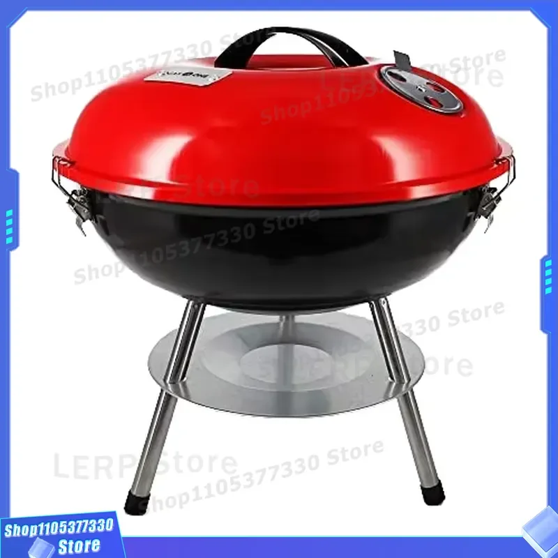 High Quality Iron Powder Coated Outdoor Charcoal Grill Custom Logo for Promotional Activities Durable BBQ Barbecue Equipment