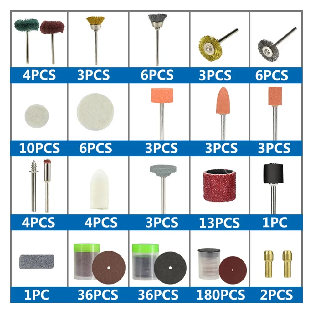 Rotary Tool Accessories Kit 327pcs 1/8''(3.175mm) Shank Sanding Polishing Grinding  Set for Dremel  s