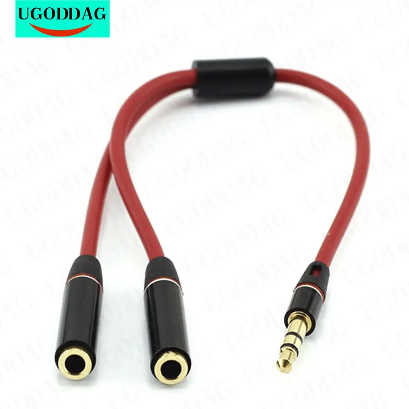 Splitter Headphones Jack 3.5 Mm Stereo Audio Y-Splitter 2 Female To 1 Male Cable Adapter Microphone Plug Converter For Earphone