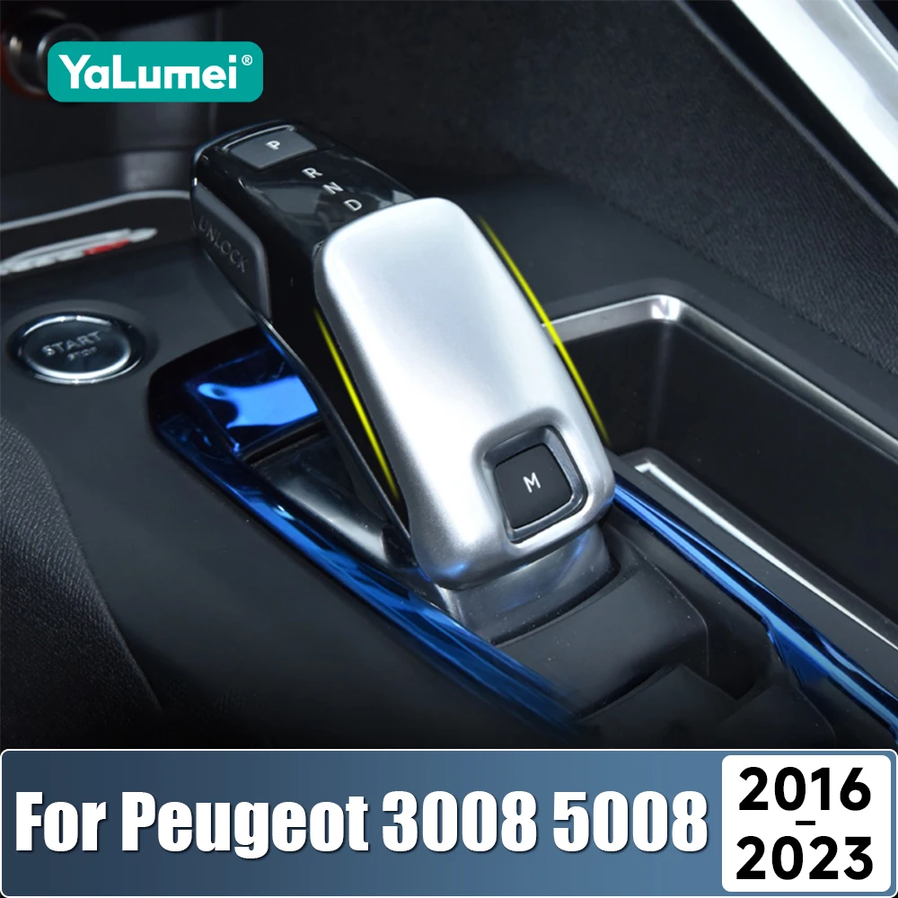 

Car Gear Shift Knob Gear Head Cover For Peugeot 3008 5008 GT Citroen C5 Aircross 2017 2018 2019 2020 2021 2022 2023 Accessories