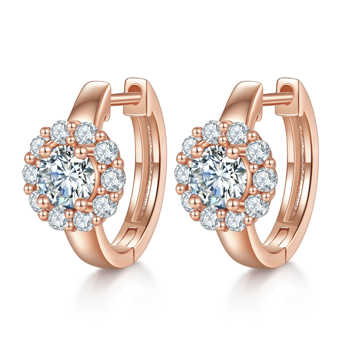 

1.6cttw D Color Moissanite Sunflower Hoop Earrings Women 925 Sterling Silver Fine Jewelry Diamond Flower Earrings Huggie Gra