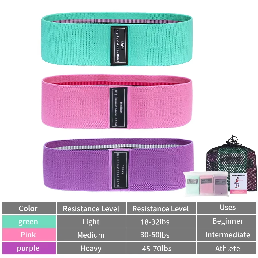 3-PCS pack large, medium, small, hip, thigh stretch and squat cycle stretch with yoga equipment