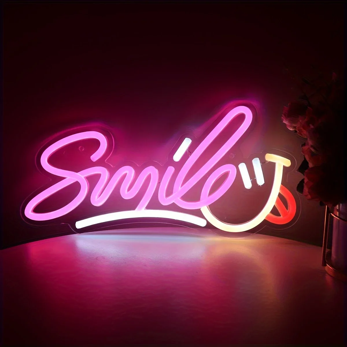 Smile Neon Signs Decorative Bright Night Light for Wall Decor,LED Light Neon Sign Art Decorative Night Lights for Party