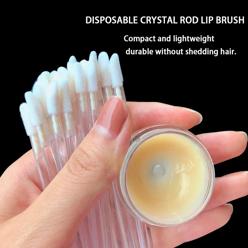 50/100PCS Newest Beauty Tools Set Lip Gloss Cotton Swabs Aplicators Eyelash Eyebrow Comb Brush Crystal Micro Mascara Wands