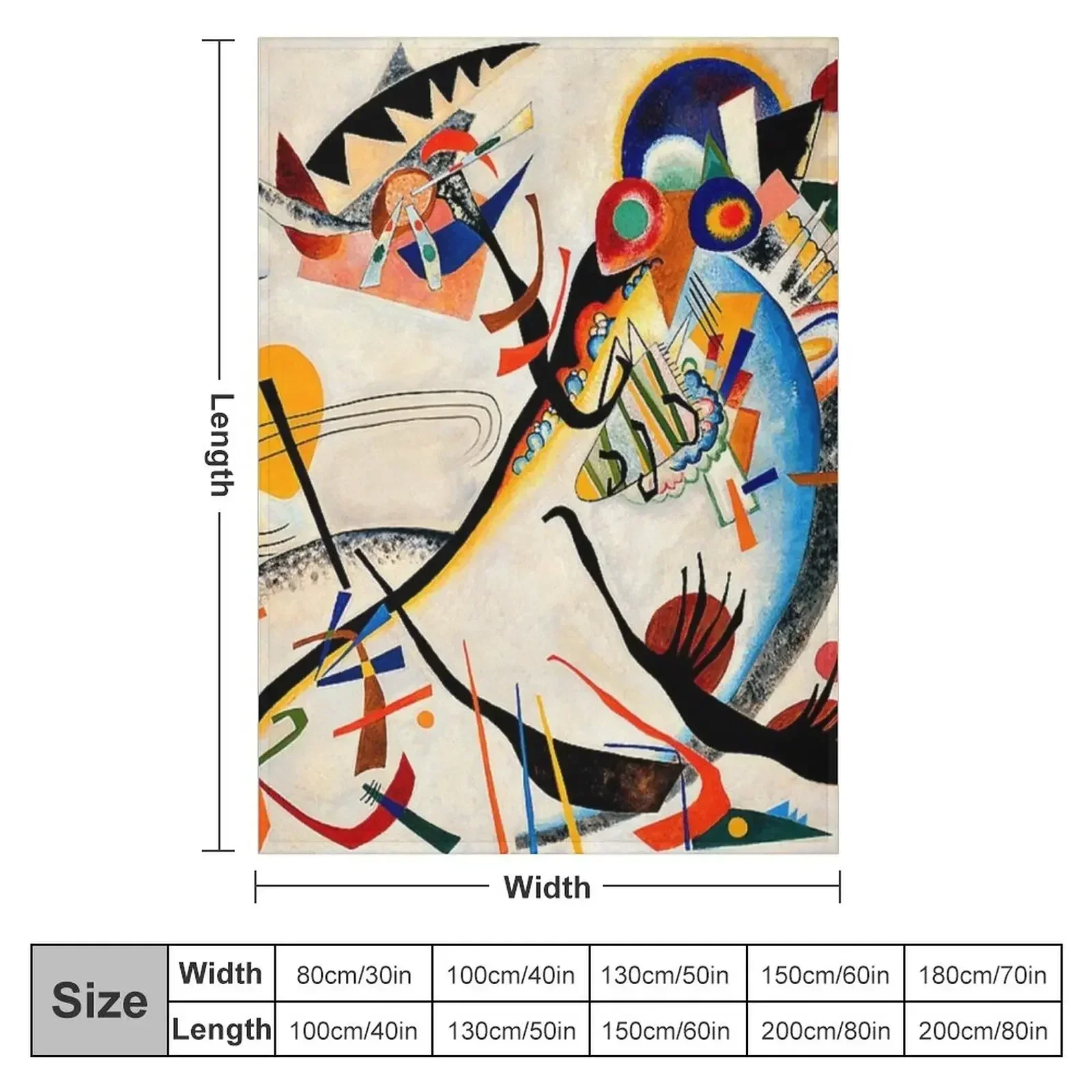 Kandinsky - Blue Segment, popular Kandinsky painting Throw Blanket Retros blankets and throws Sofas warm winter Thermal Blankets