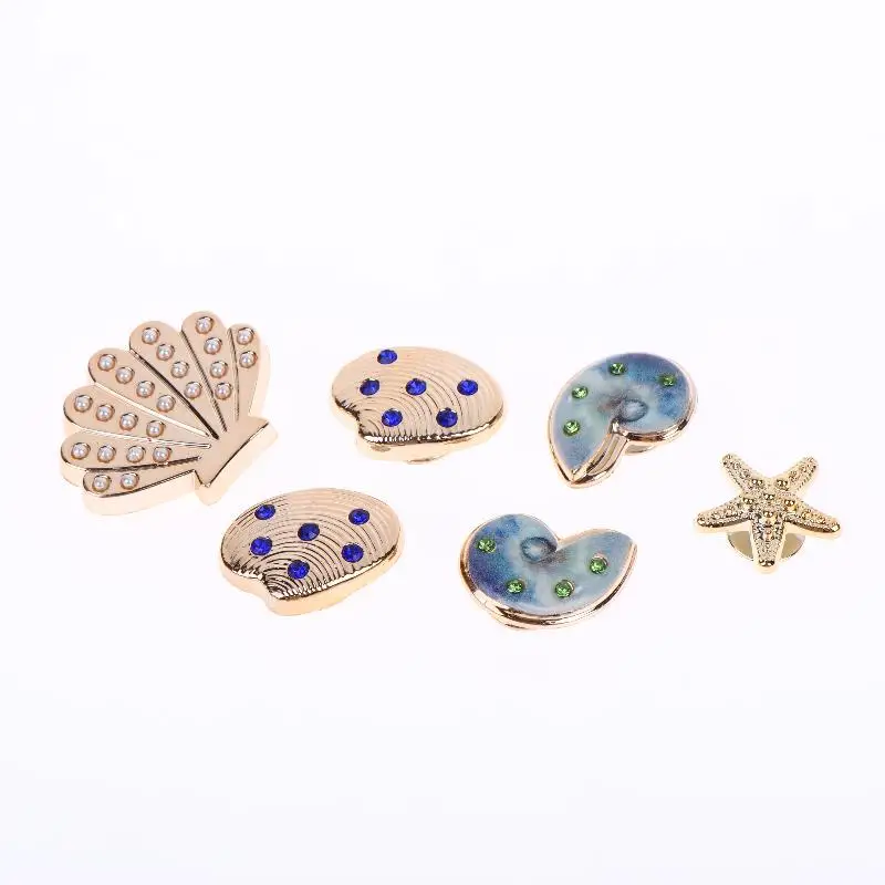 16 Pcs DIY Starfish Conch Shoe Charms Removable Eco-friendly Shoe Buckle Decor for Sandals Clogs Beach Vacation Use