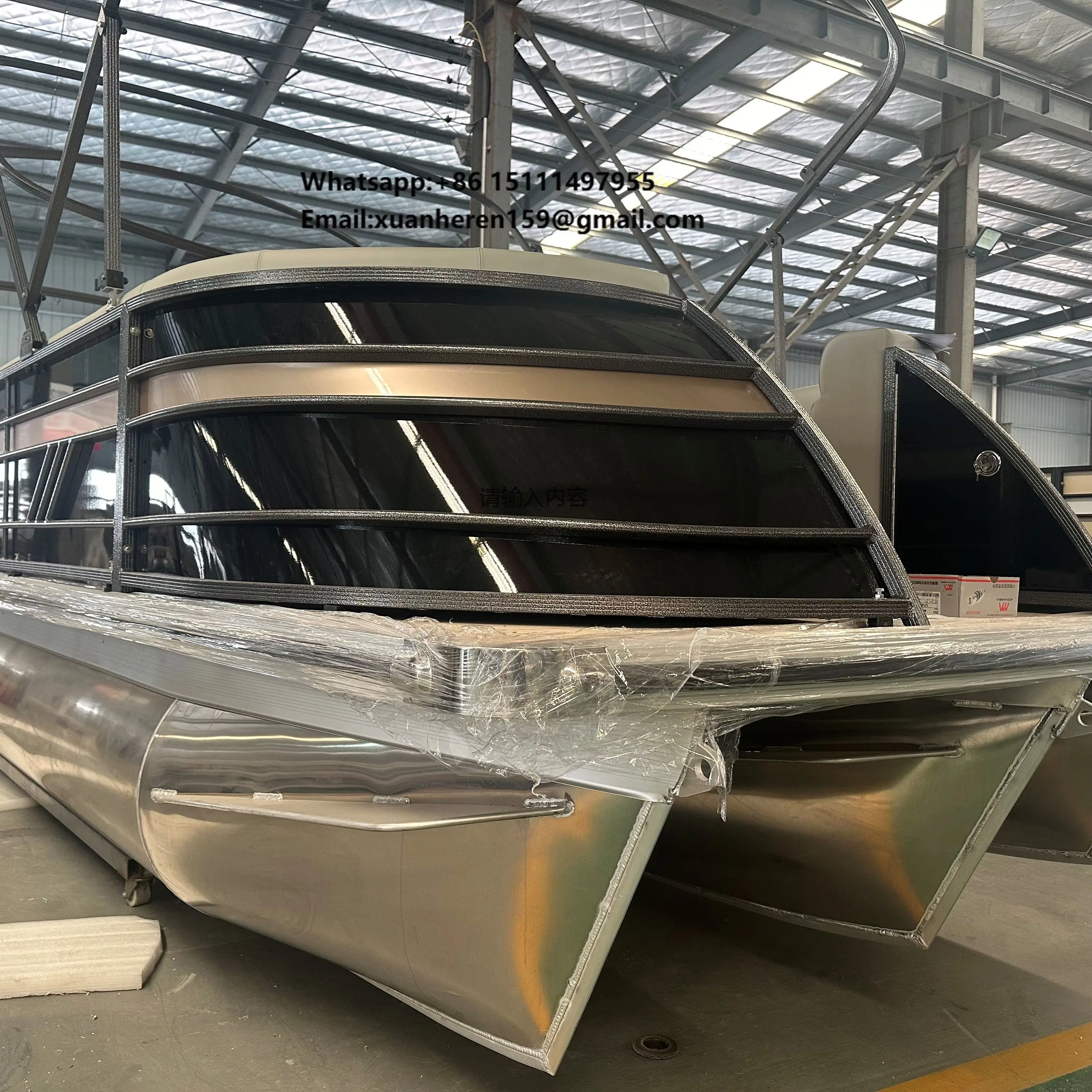 Yate Pontón de Lujo de 29 pies con Consola Central de Aluminio, Motor de 150hp para Pesca, Ocio, Resort, Paseos Turísticos, Deportes Acuáticos