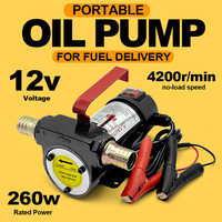 12V 24V Portable Electric Oil Pump 4200r/min Self Priming Fuel Oil Dispensing Transfer Pump with Hose Tail Connector