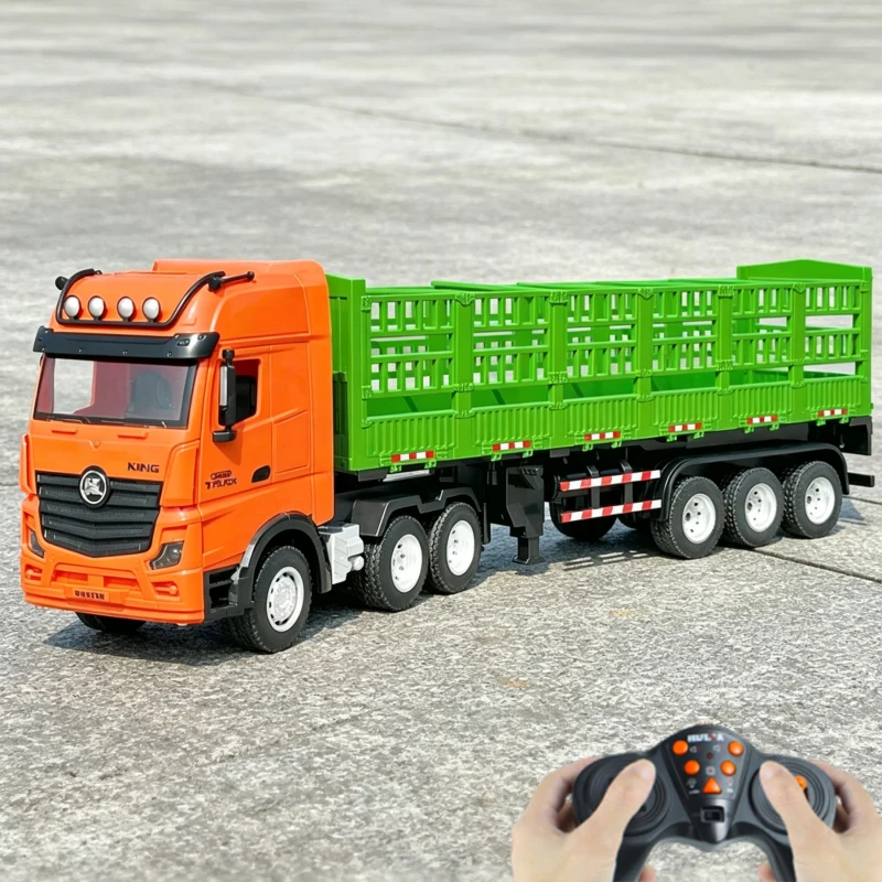 HUINA RC Truck 1:18 9CH Semi-Alloy Remote Control Wood Transporter Engineering Vehicle Construction Toy Kid Birthday Gifts