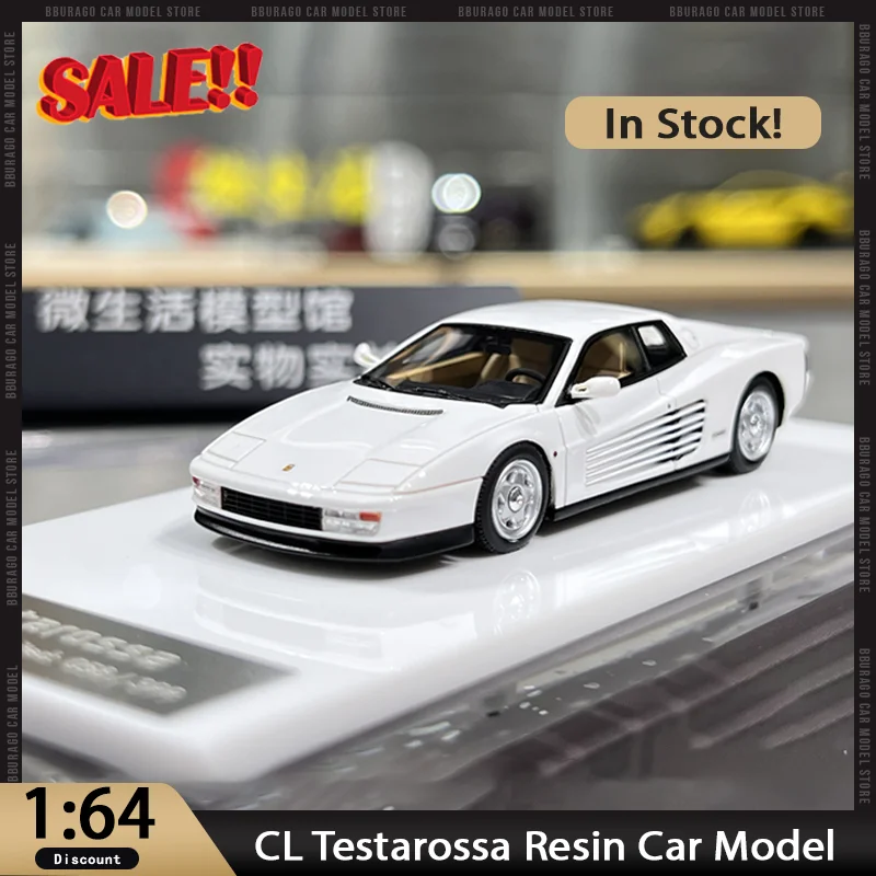 New In Stock CL 1:64 Testarossa Resin Car Model Miniature Diecast Ornaments Testarossa Static Limited Custom Toys Kids Gift