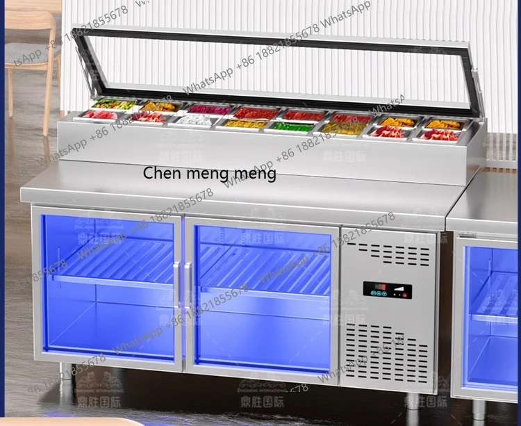 

Commercial air-cooled pizza cabinet, fruit fishing display cabinet, refrigerated small material spreader