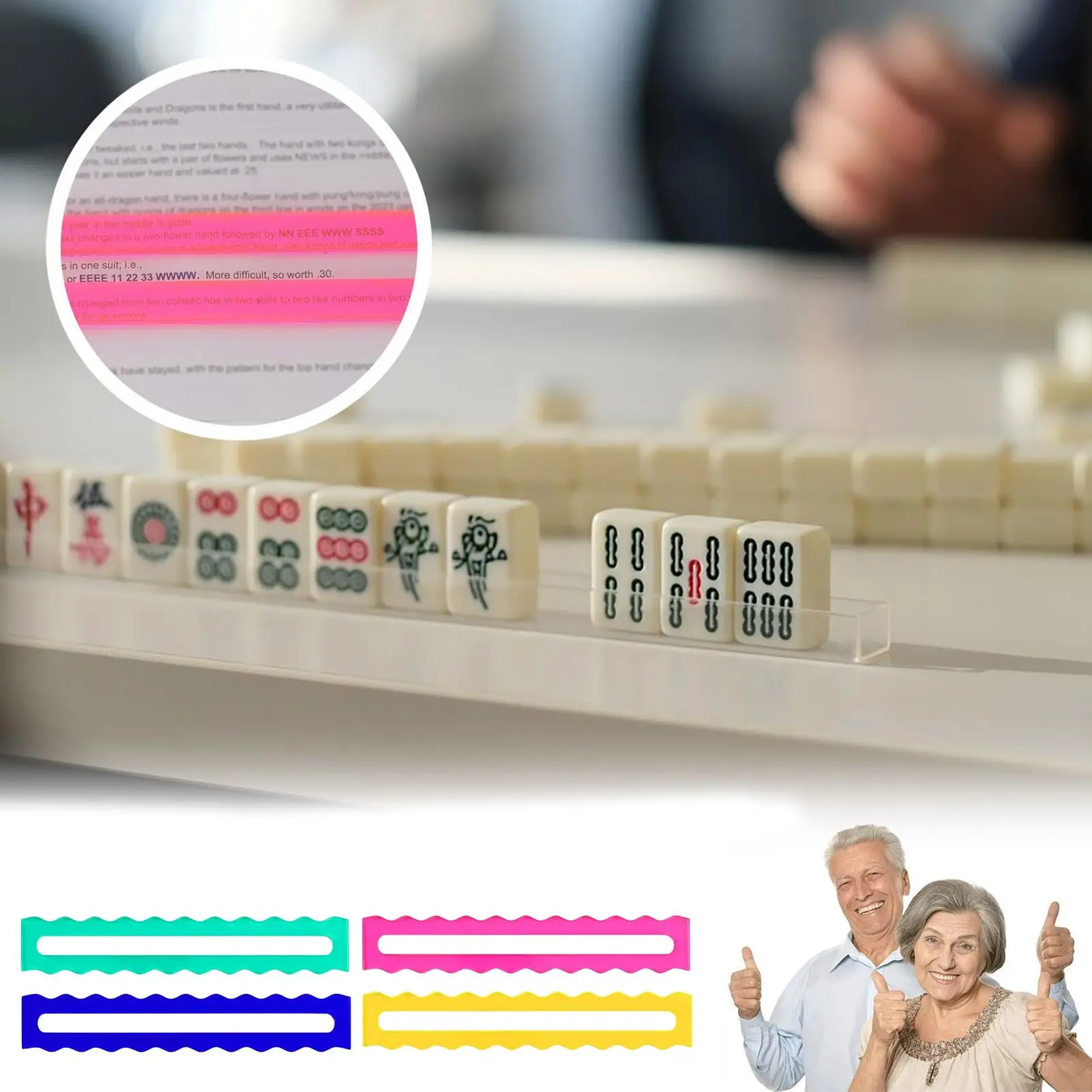 Mahjong Card Line Reader 4 Pieces Mah Jongg Helper Mah Jongg Card Guide For Players Game Night Family Gathering Beginners