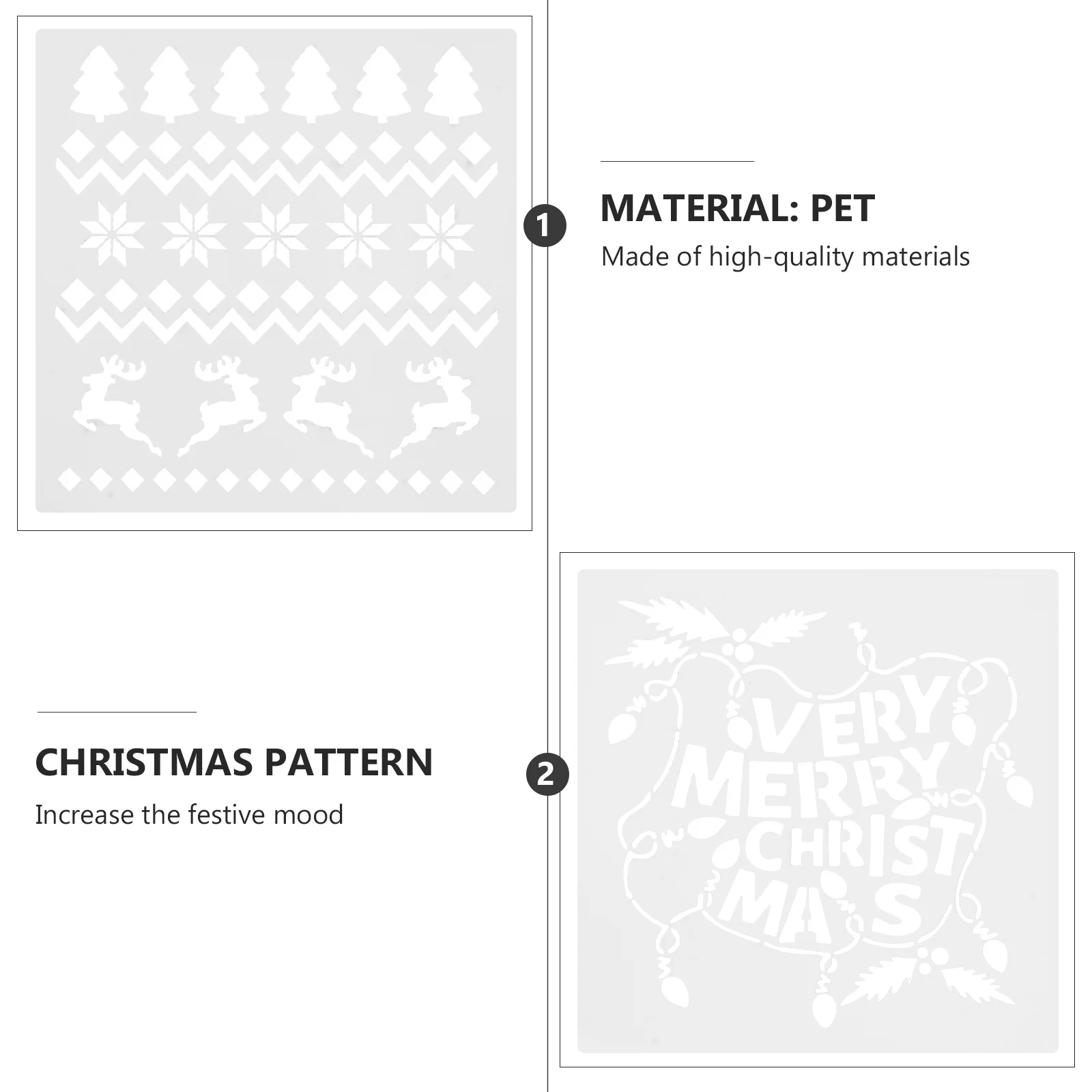 

12Pcs Christmas Cookie Mold DIY Chocolate Molds Safe Pet for Xmas Baking Cake Icing Sugar Sieve Buscuit Mold