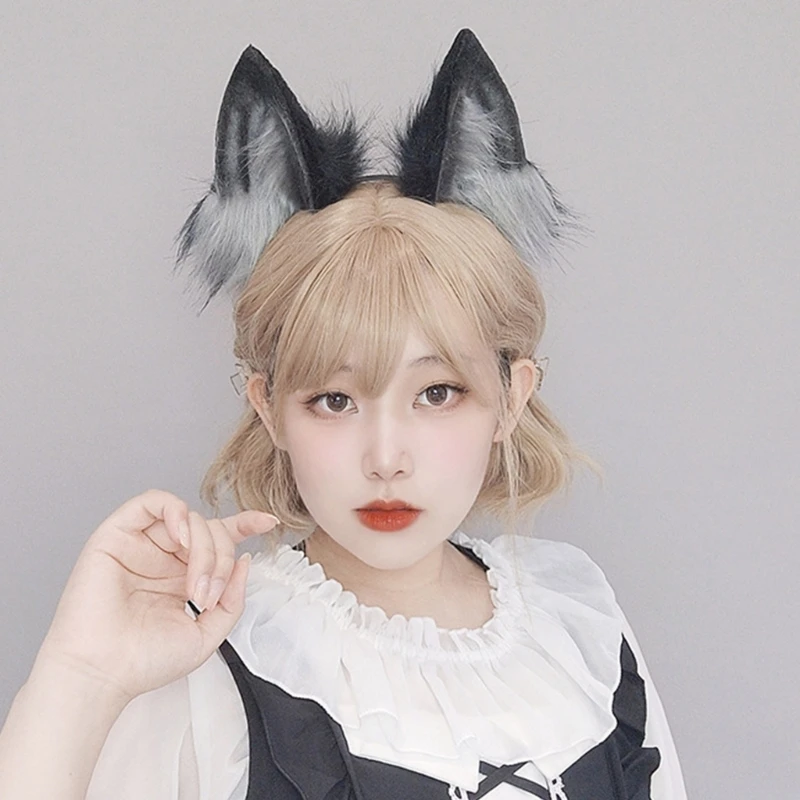 Sweet Cosplay Anime Character Foxes Ear Headband Carnivals Adult Plush Hairband