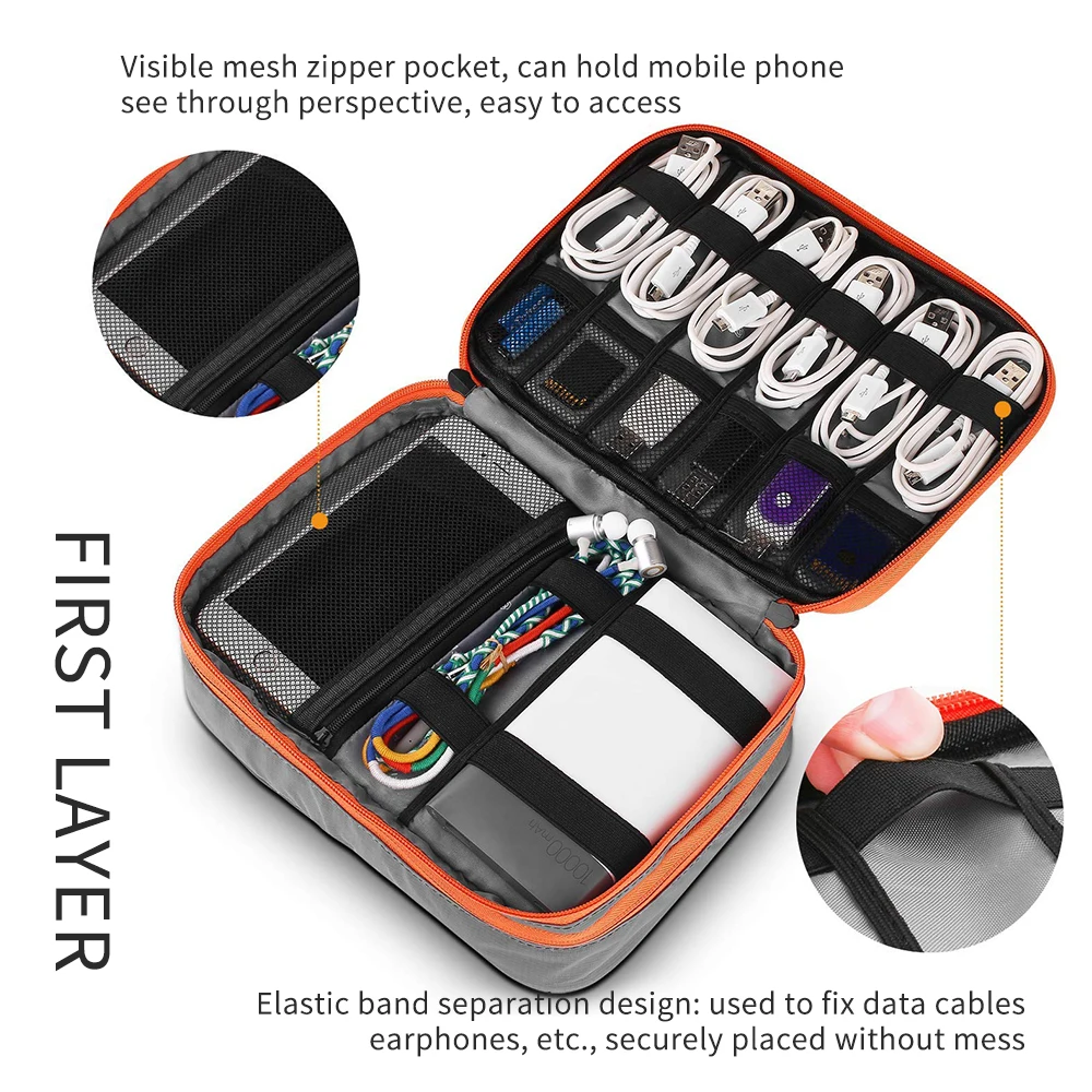 Cable Storage Bag Digital Electronic Organizer Pouch Portable USB Data Line Charger Plug Storage Bag Travel Cable Organizer Case