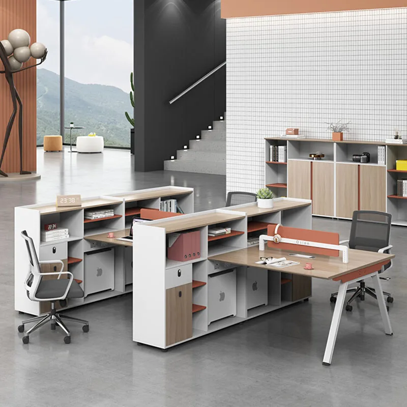 Drawers Storage Office Desk Standing Long L Shaped Secretary Computer Desks European Bookshelf Mesa De Escritorio Furnitures